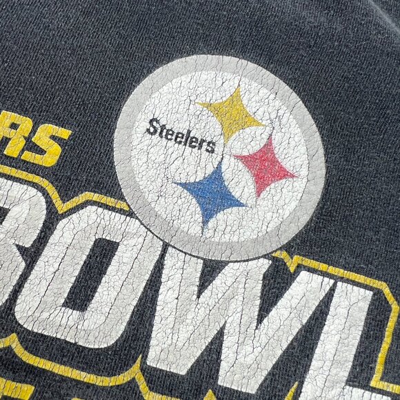 Reebok XLIII Super Bowl Champs Pittsburgh Steelers Shirt Extra Large Black Tee - Picture 6 of 16